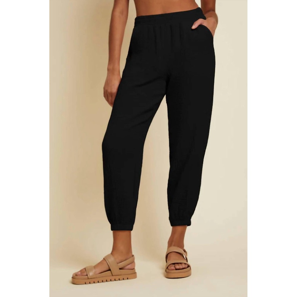 Nation LTD Women's Black Lyocell Jogger Pants Size XS Elastic Waist USA Made EUC